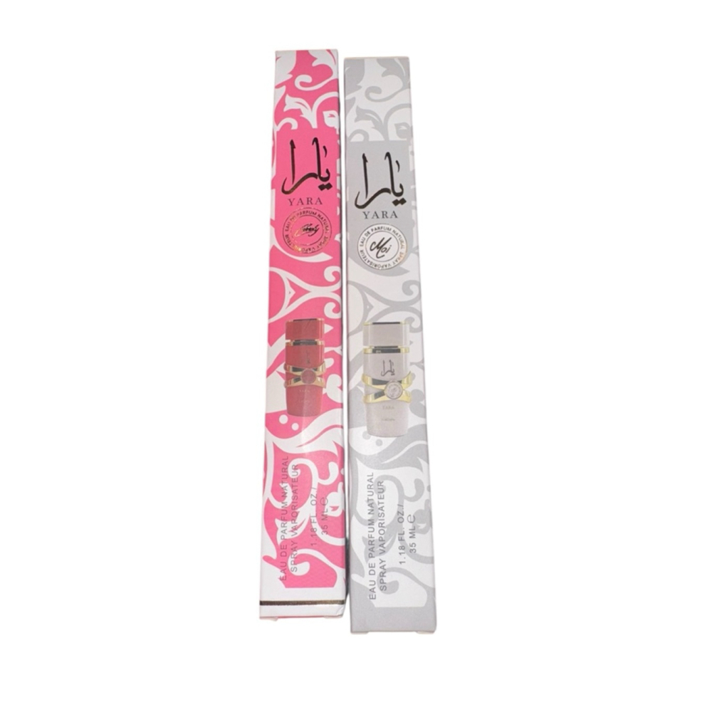 Yara hot pink and white perfumes.